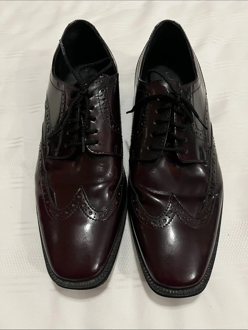 Michael Shannon Burgundy Wingtip Brogue Dress Shoes